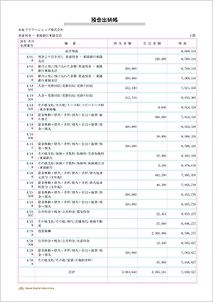 預金出納帳