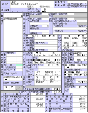 事業概況データ入力画面
