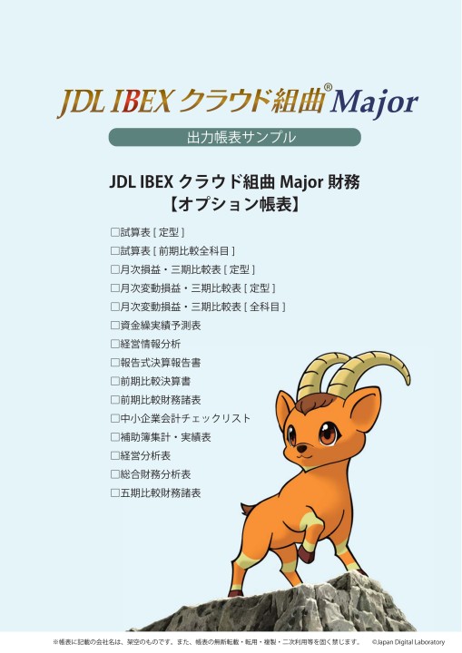 JDL IBEXクラウド組曲Major財務【オプション帳表】